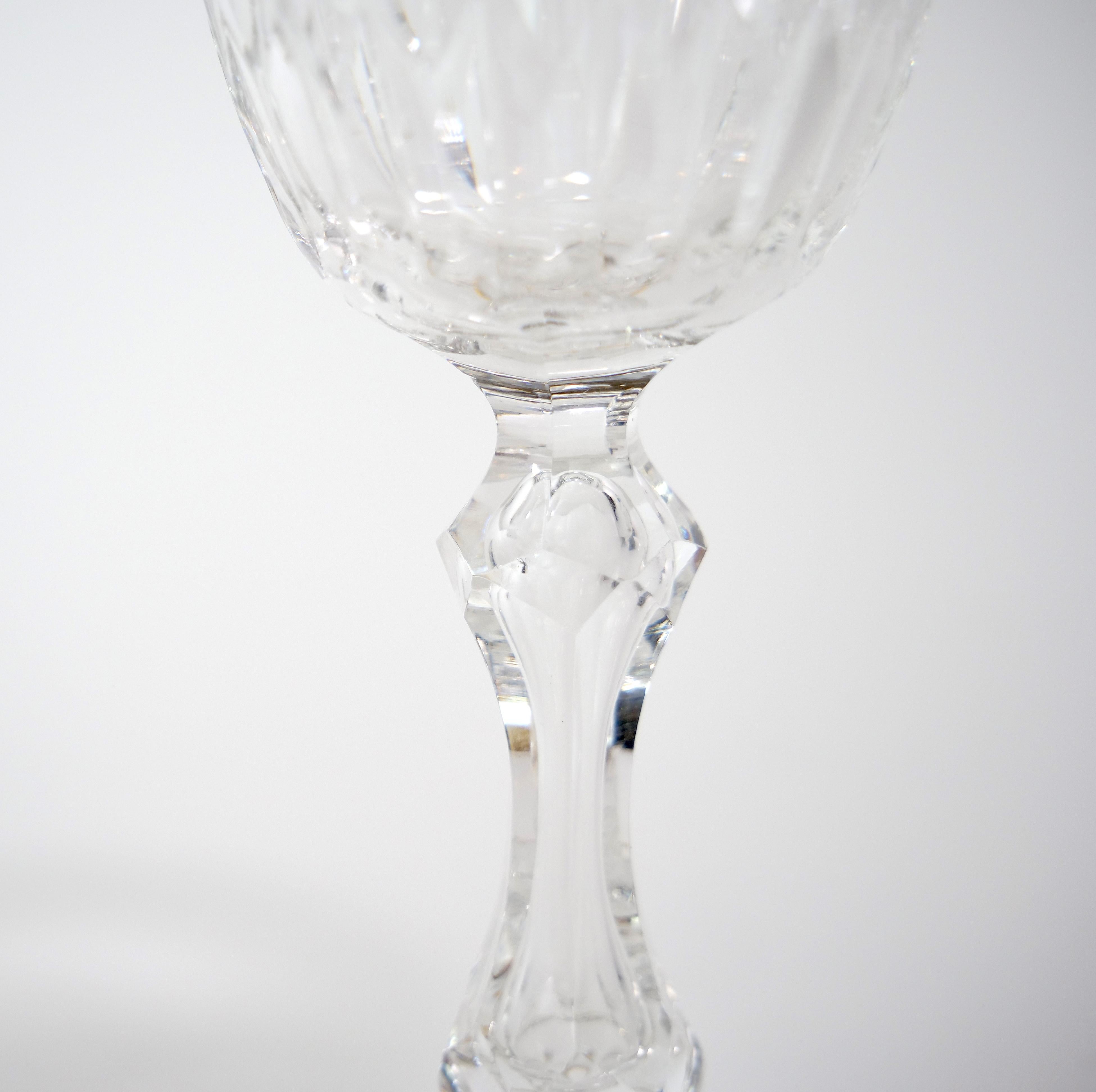 Large Saint Louis Crystal Gold Trim Wine / Water Service / 12 People For Sale 4