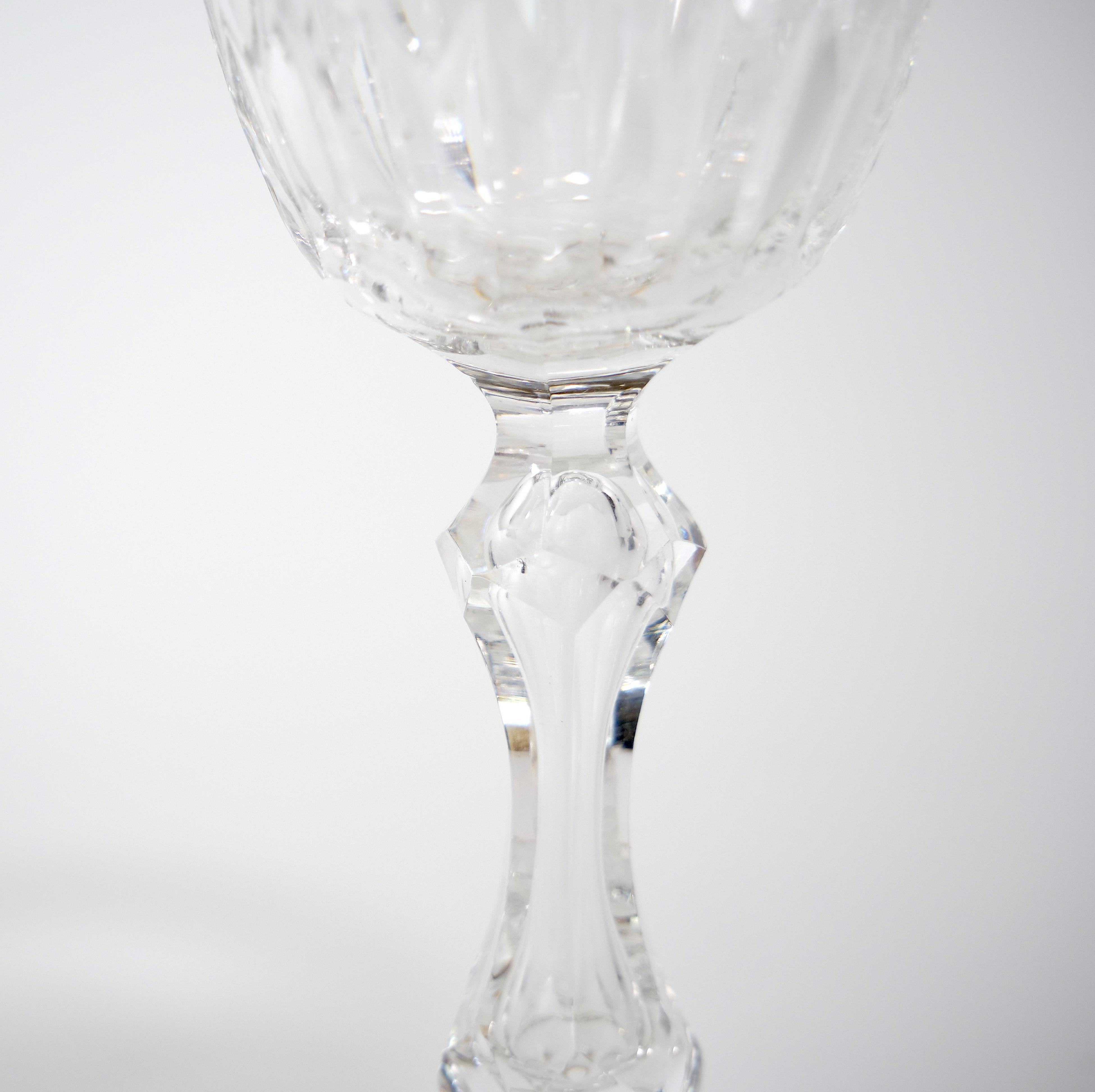 Large Saint Louis Crystal Gold Trim Wine / Water Service / 12 People For Sale 3
