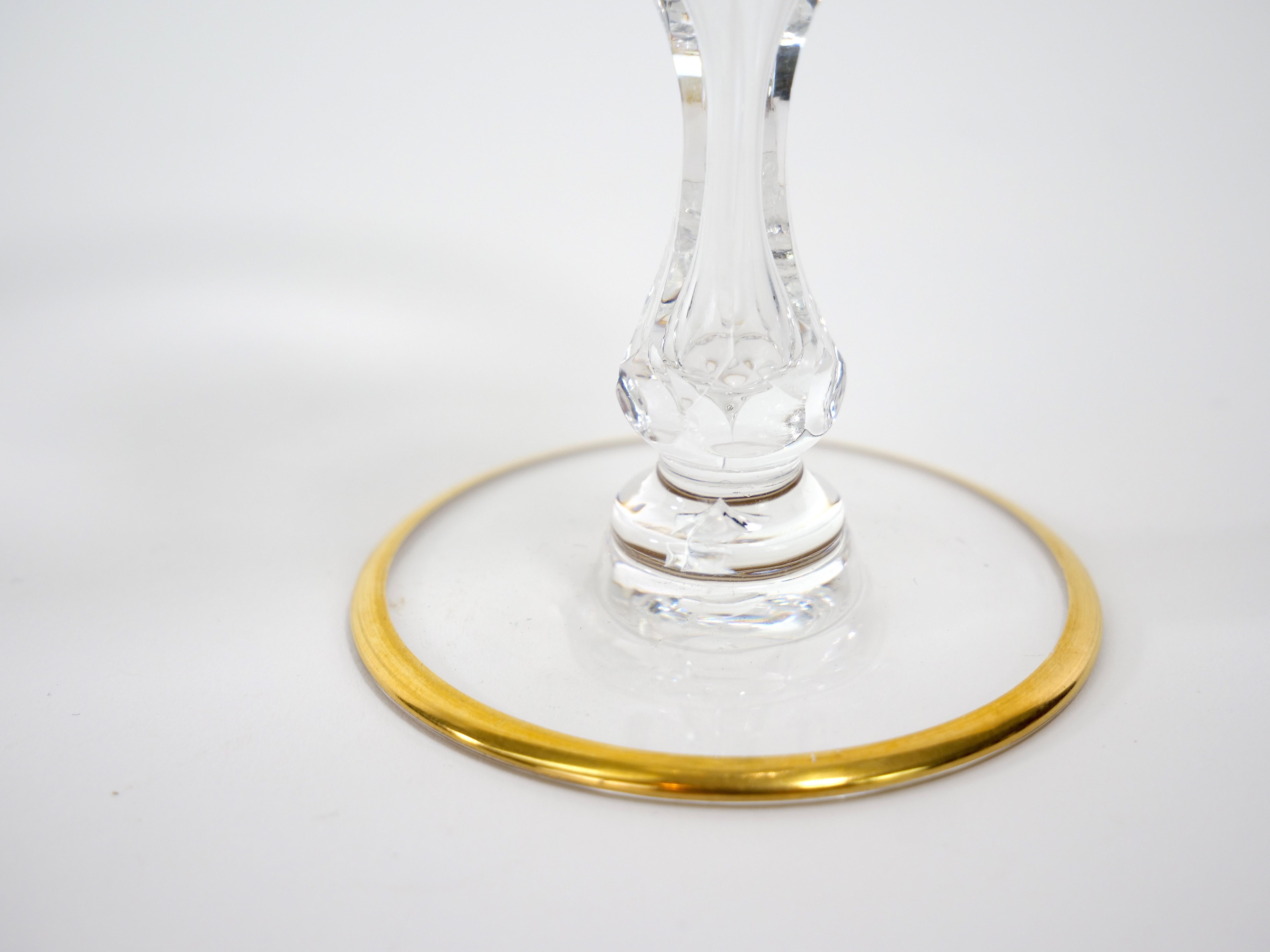 Large Saint Louis Crystal Gold Trim Wine / Water Service / 12 People For Sale 5