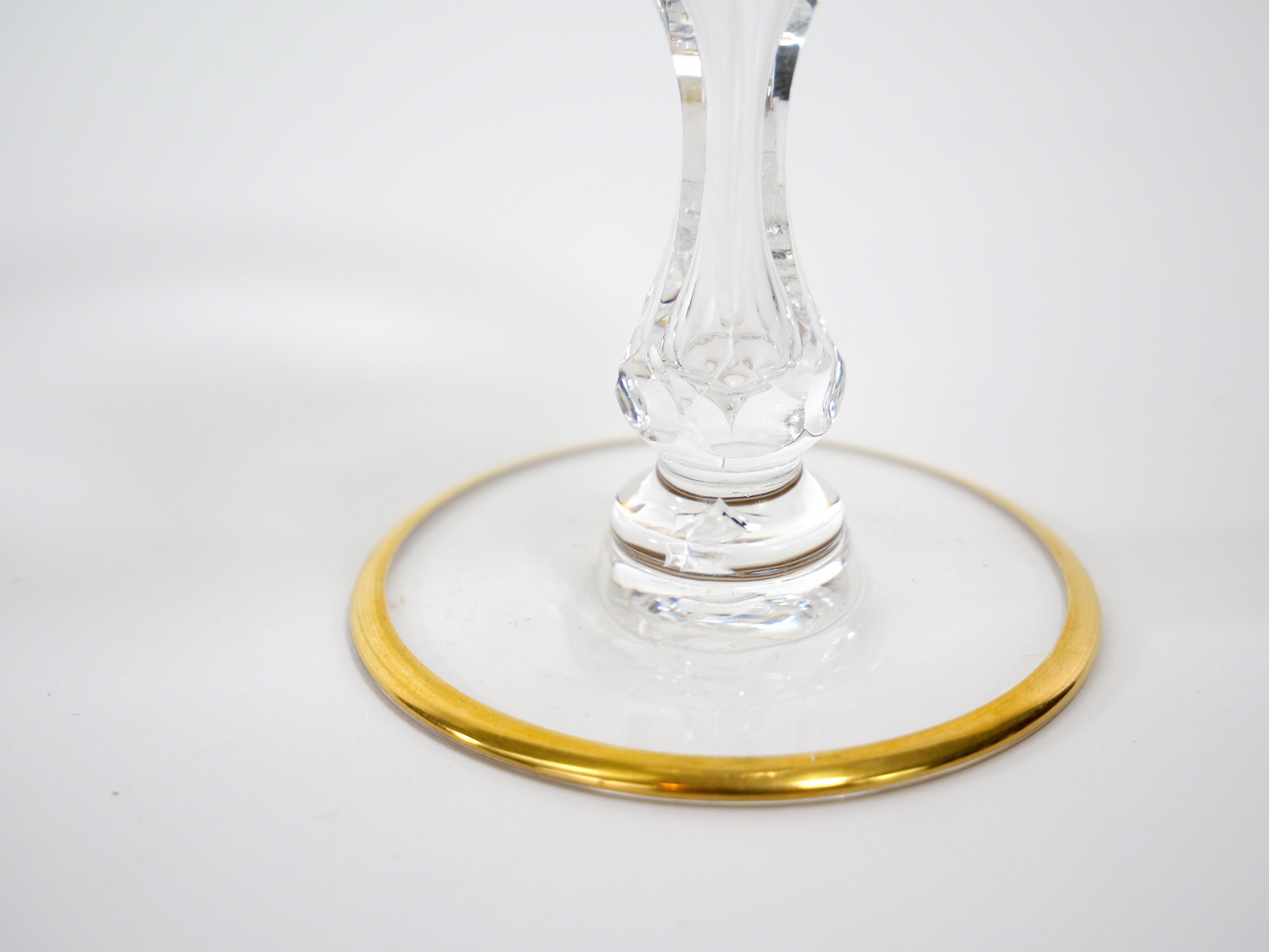 Large Saint Louis Crystal Gold Trim Wine / Water Service / 12 People For Sale 4