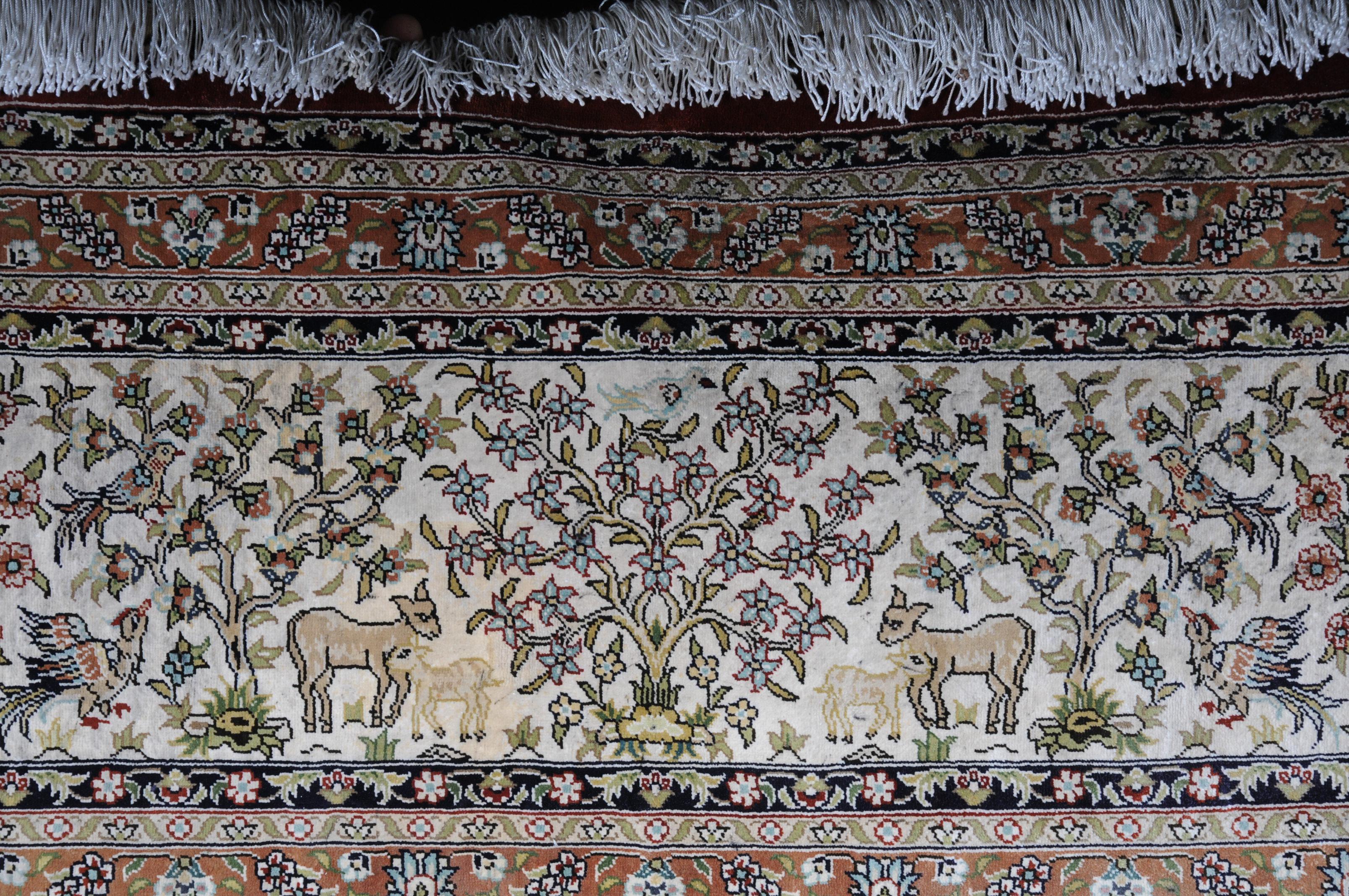 Large Salon Carpet, Silk on Silk, 20th Century For Sale 1