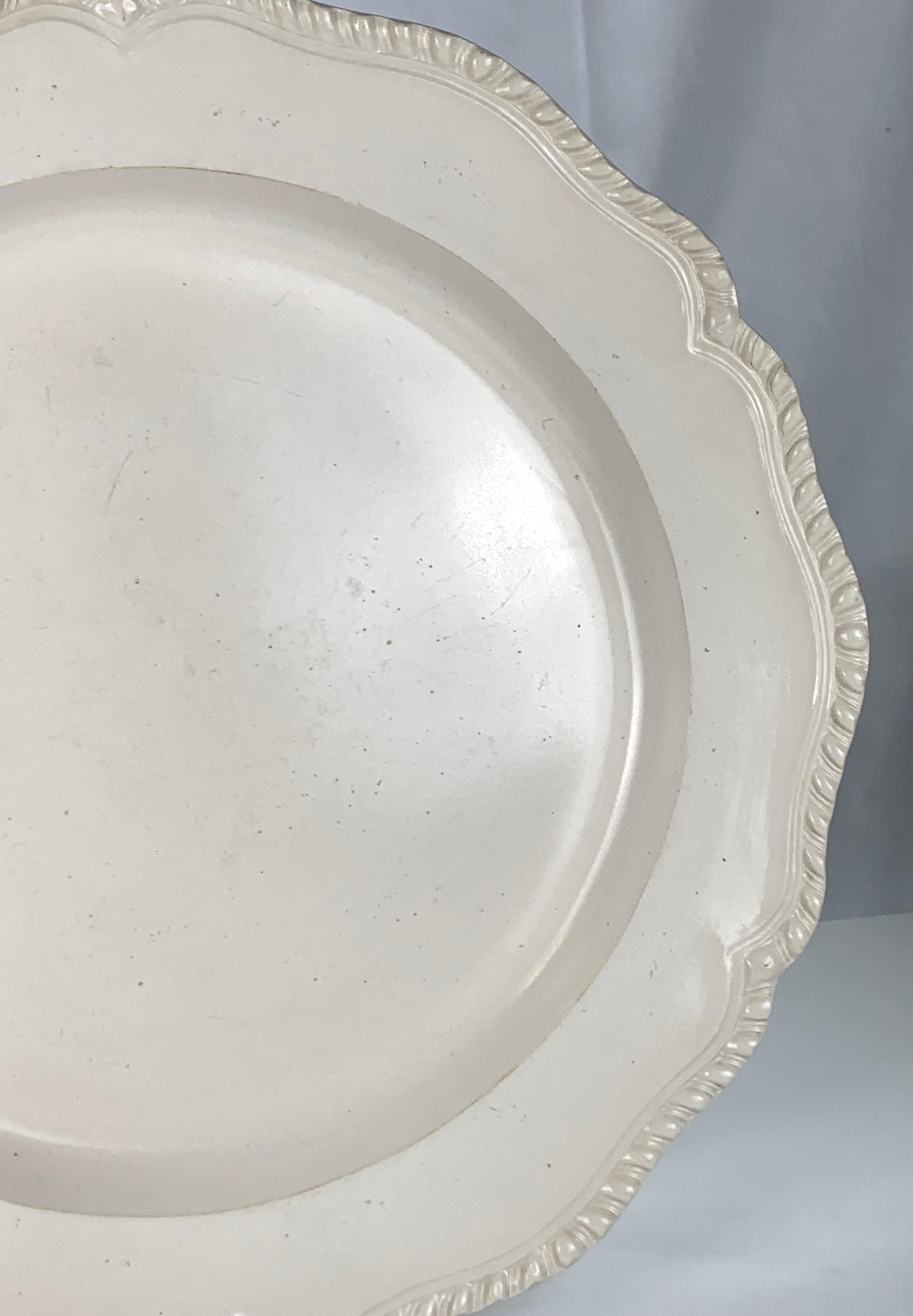 Neoclassical Large Salt Glaze Charger Mid-18th Century England Circa 1765 For Sale
