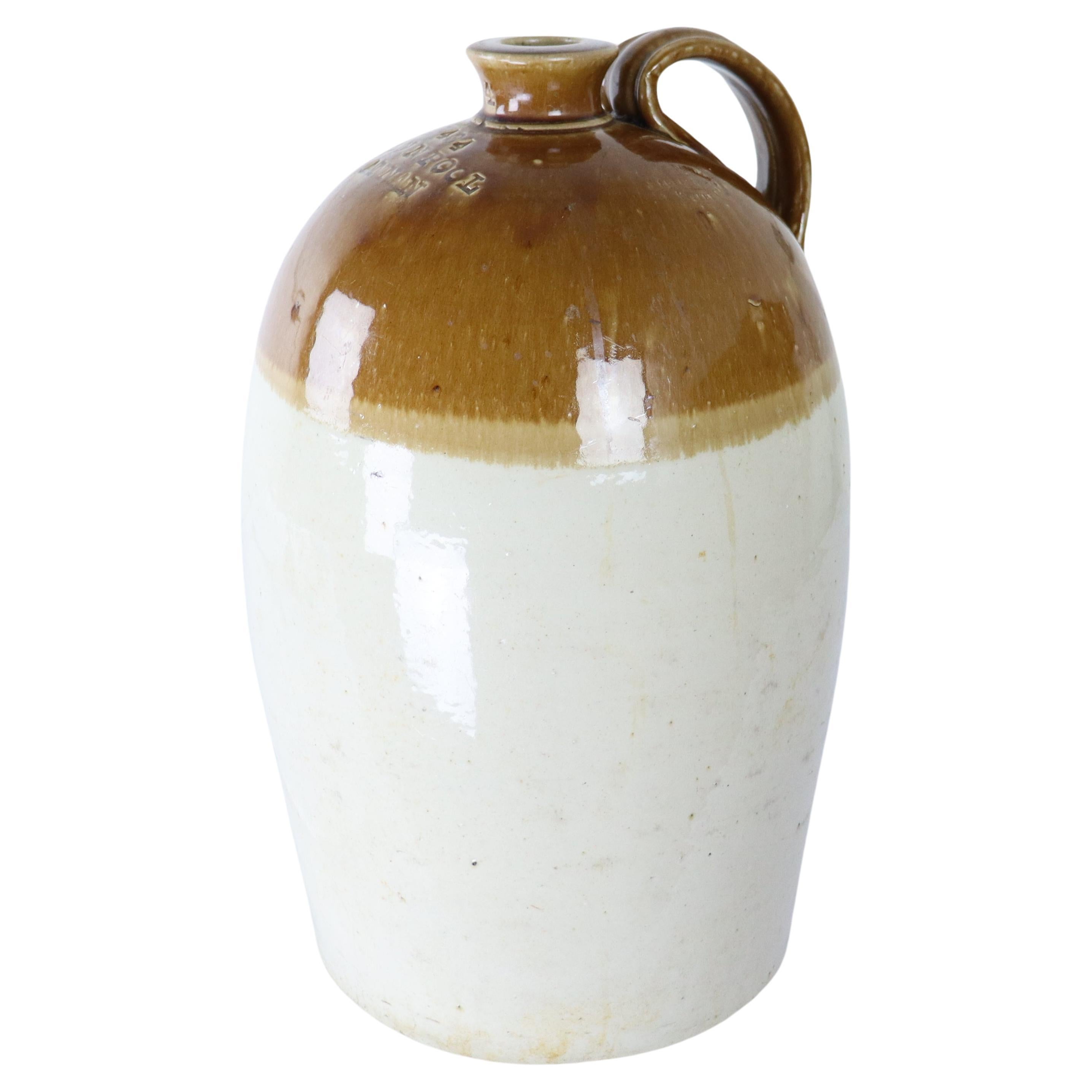 Large Salt Glazed Scottish Brewery Jug from Port Dundas Pottery For Sale