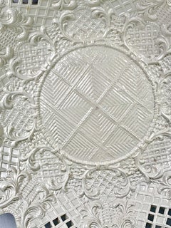 Large Salt Glazed Stoneware Pierced Dish, England, Circa 1760