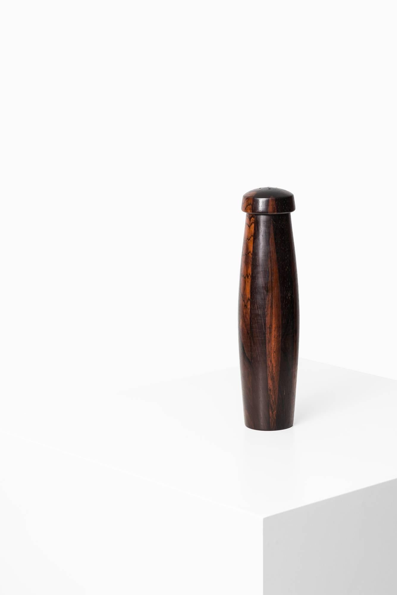 Danish Large Salt Shaker in Solid Rosewood Produced in Denmark For Sale
