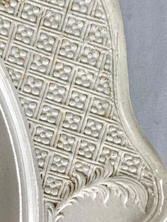 Antique English Salt Glaze Stoneware Charger, Mid-18th Century Large Size