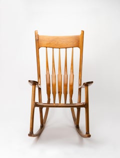 Large Sam Maloof Style Fruitwood Sculptural Rocking Chair
