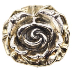 Grande broche pendentif fleur Sam Philipe en argent sterling