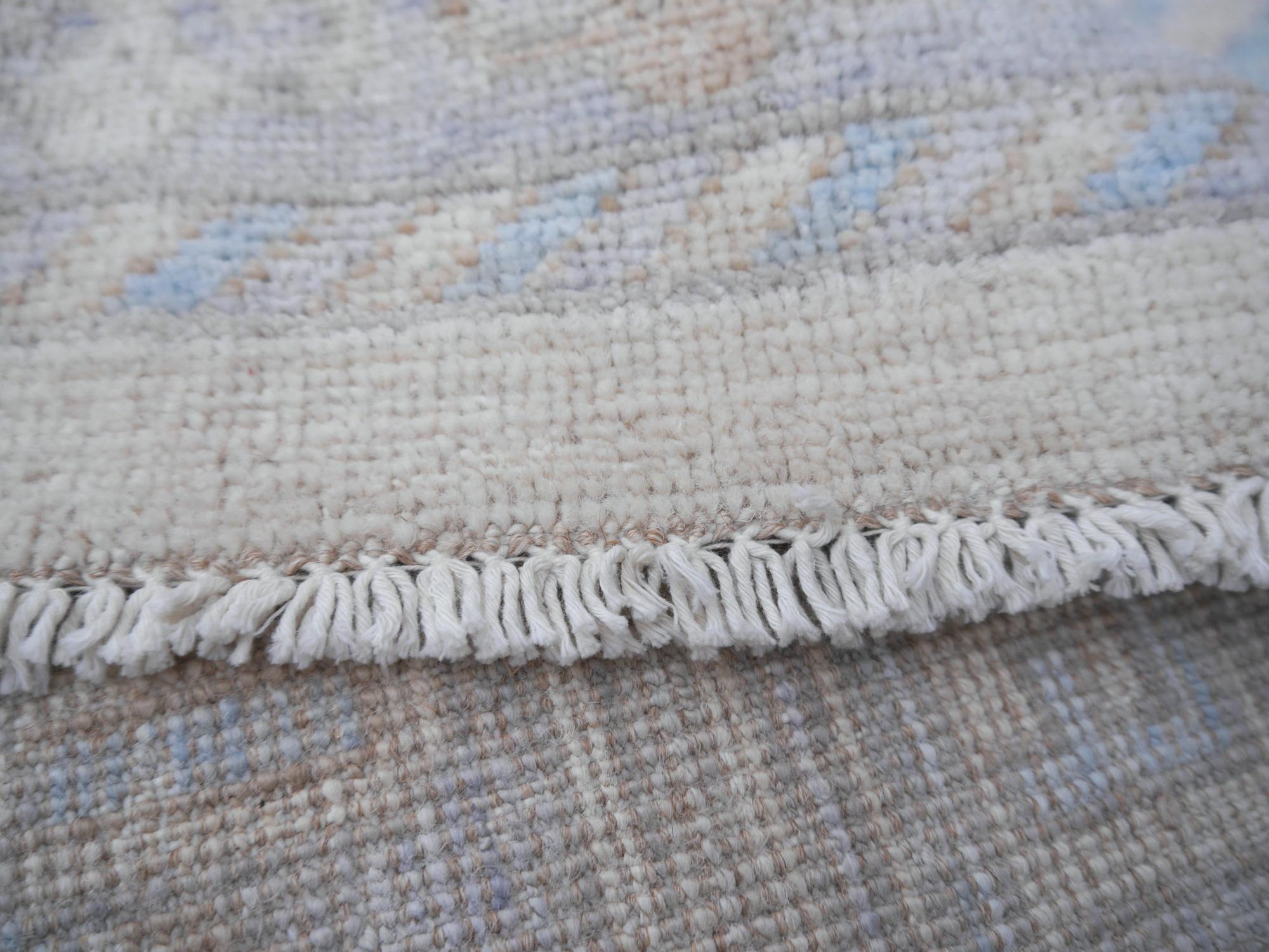 Wool Large Samarkand Khotan Style Rug Hand Knotted Contemporary White Gray Oversized