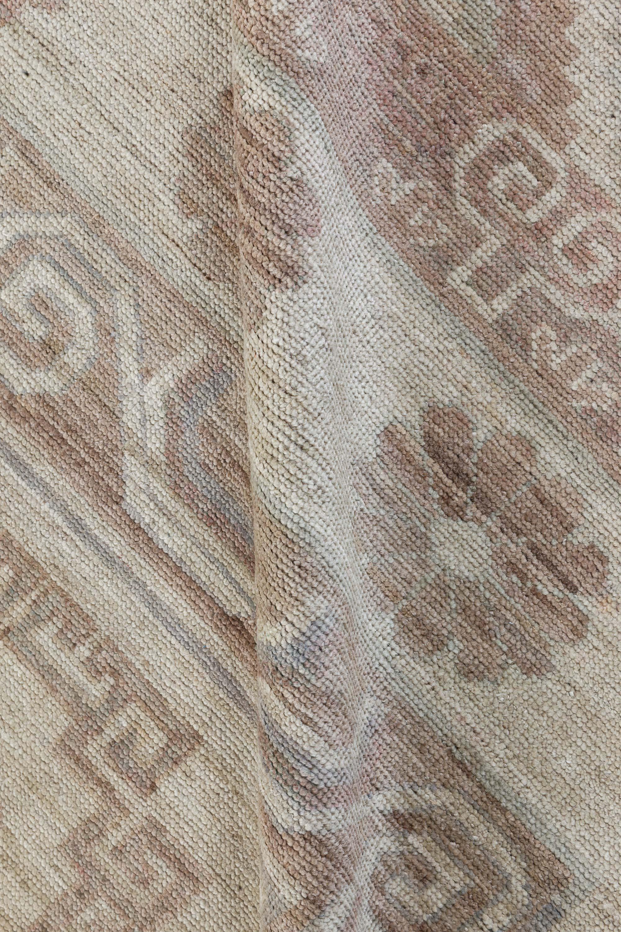 Alfombra geométrica grande de lana estilo Samarcanda hecha a mano por Doris Leslie Blau Afgano en venta