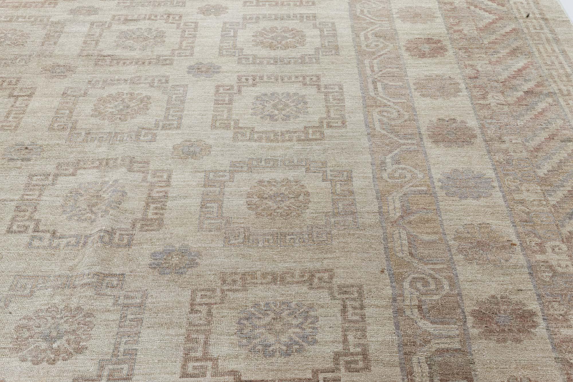 Alfombra geométrica grande de lana estilo Samarcanda hecha a mano por Doris Leslie Blau Siglo XXI y contemporáneo en venta