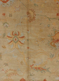 Large Sampler Turkish Oushak Floral Design, Made without a Border