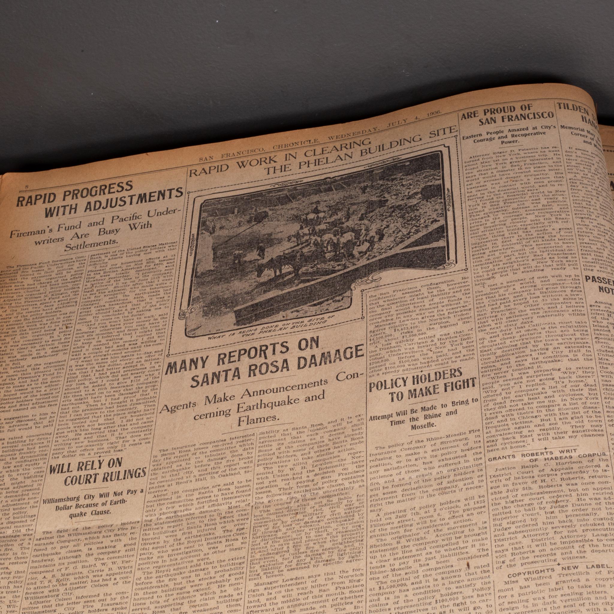 American Large San Francisco Chronicle Bound Newspaper Book c.1906