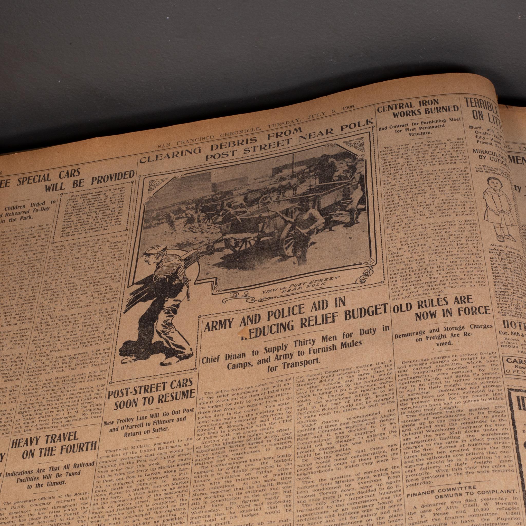 20th Century Large San Francisco Chronicle Bound Newspaper Book c.1906
