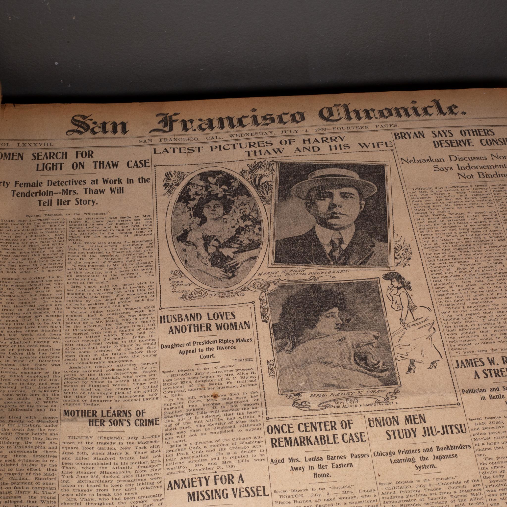 Canvas Large San Francisco Chronicle Bound Newspaper Book c.1906