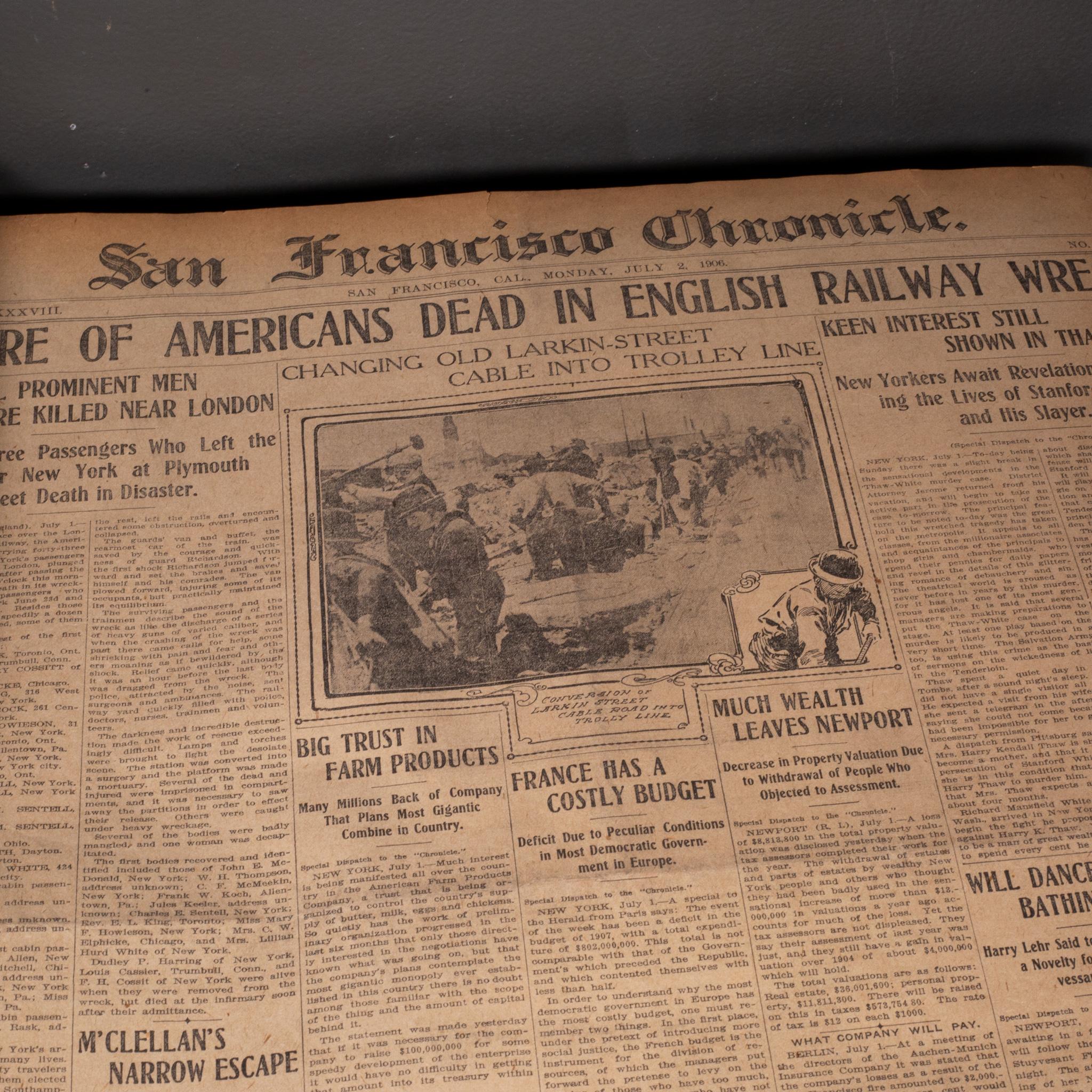 Large San Francisco Chronicle Bound Newspaper Book c.1906 1