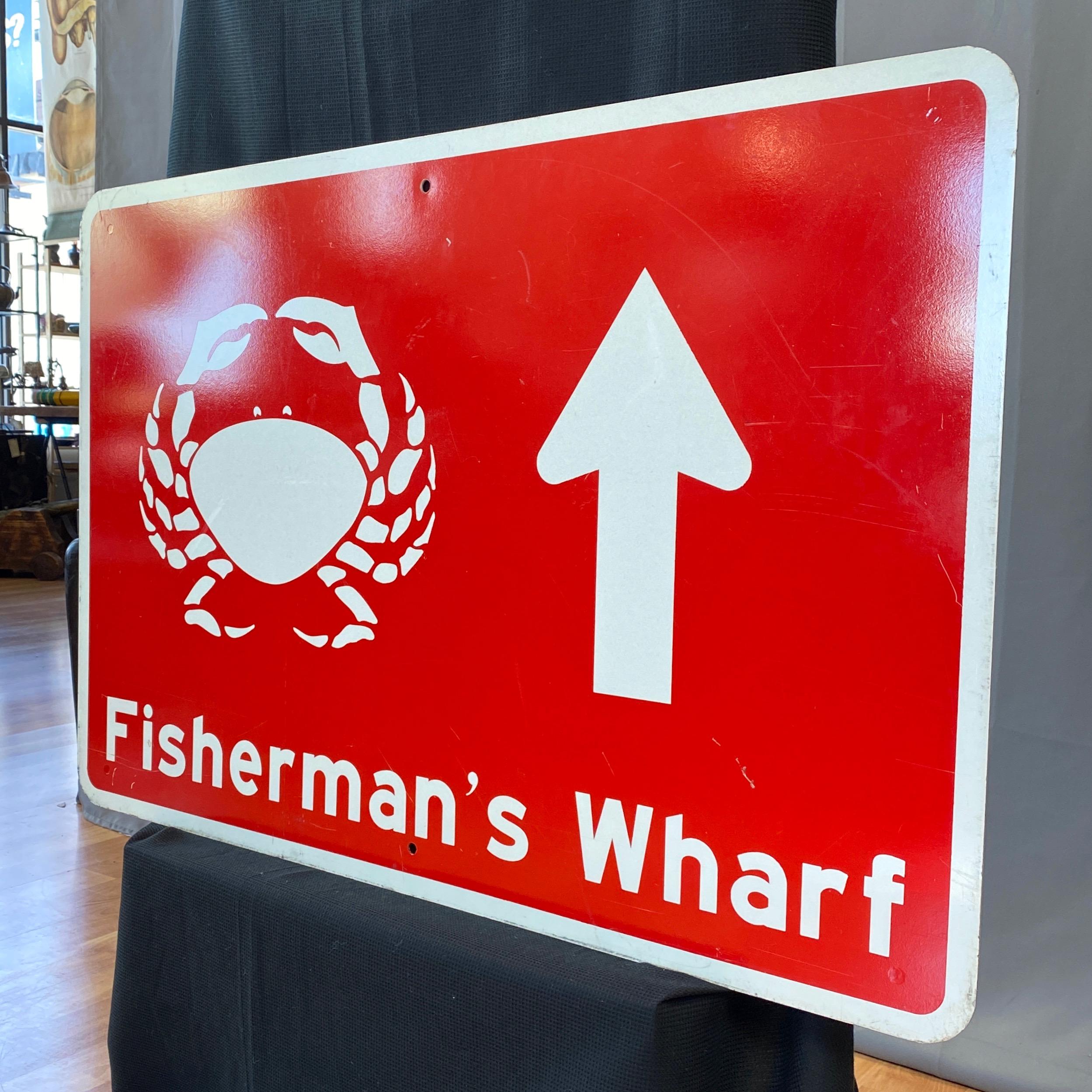 Industrial Large San Francisco Fisherman’s Wharf Street Sign, 1992