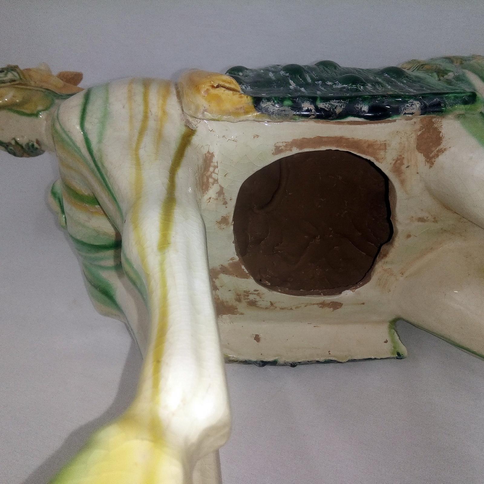 Large SanCai Glazed Pottery Horse Statue Chinese Tang Dynasty Style For Sale 7