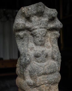 Large Sandstone Temple Carving of Nagaraja on Stand