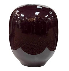 Large Sang de Boeuf Oxblood Red Glazed Ceramic Vase