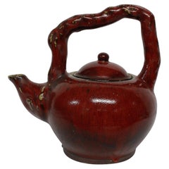 Retro Large Sangue De Boeuf Japanese Ornamental Tea Pot