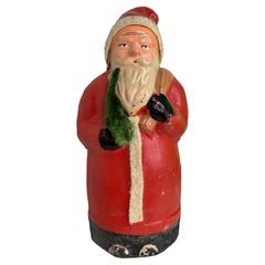 large Santa Claus Belsnickel Papermache Candy Container German Christmas 1920s