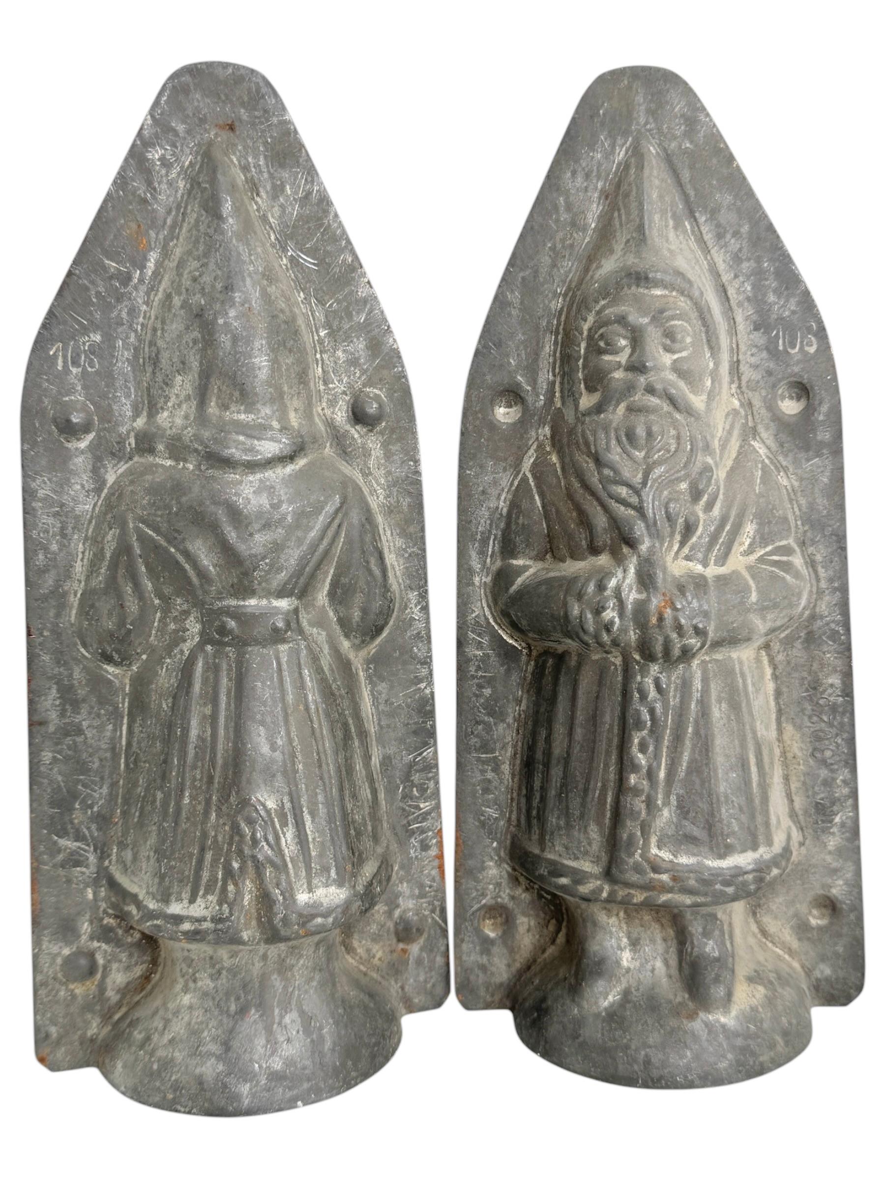 large Santa Claus Belsnickle Christmas Chocolate Mold Antique 1890s, German For Sale 6