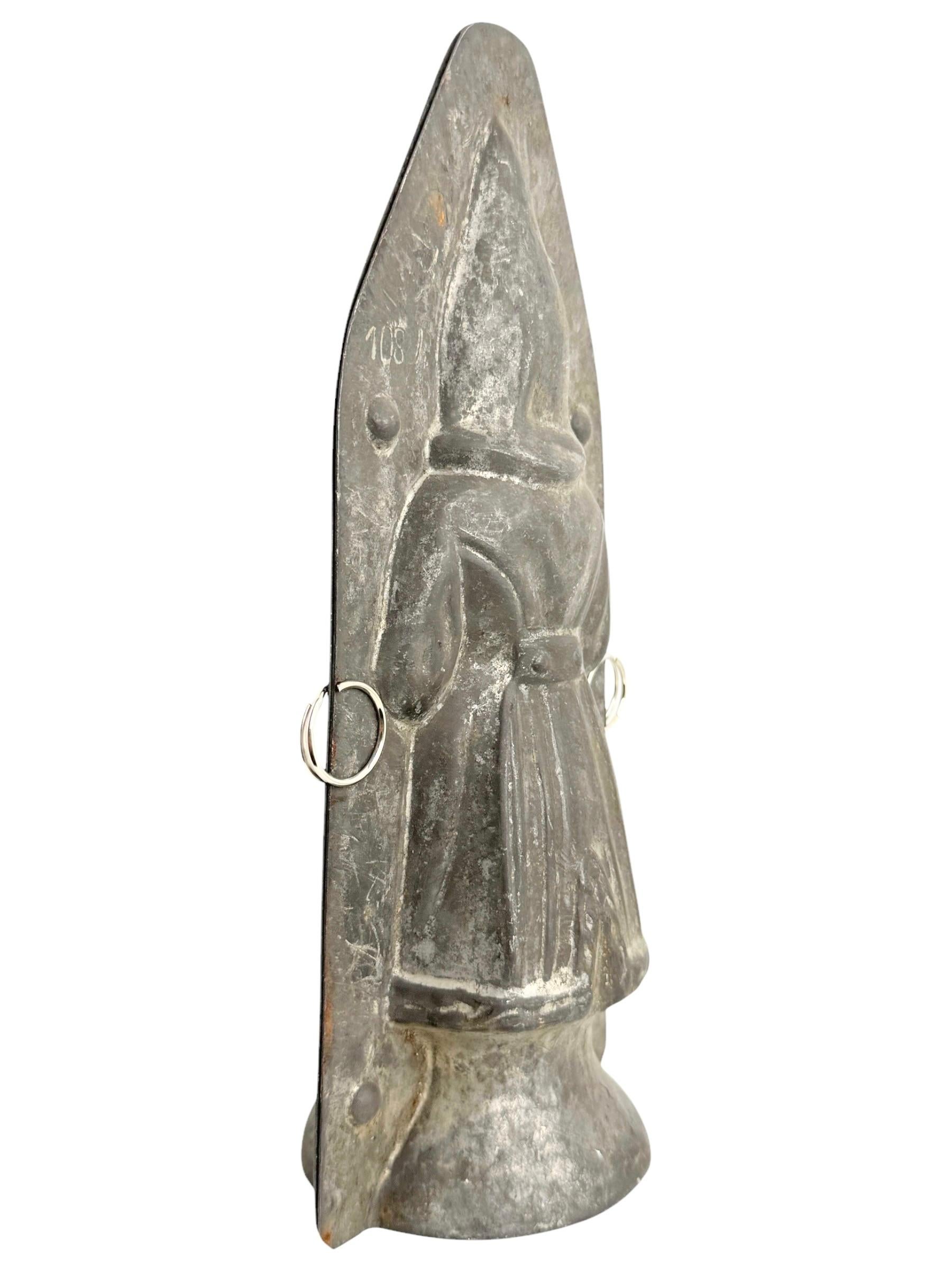 19th Century large Santa Claus Belsnickle Christmas Chocolate Mold Antique 1890s, German For Sale