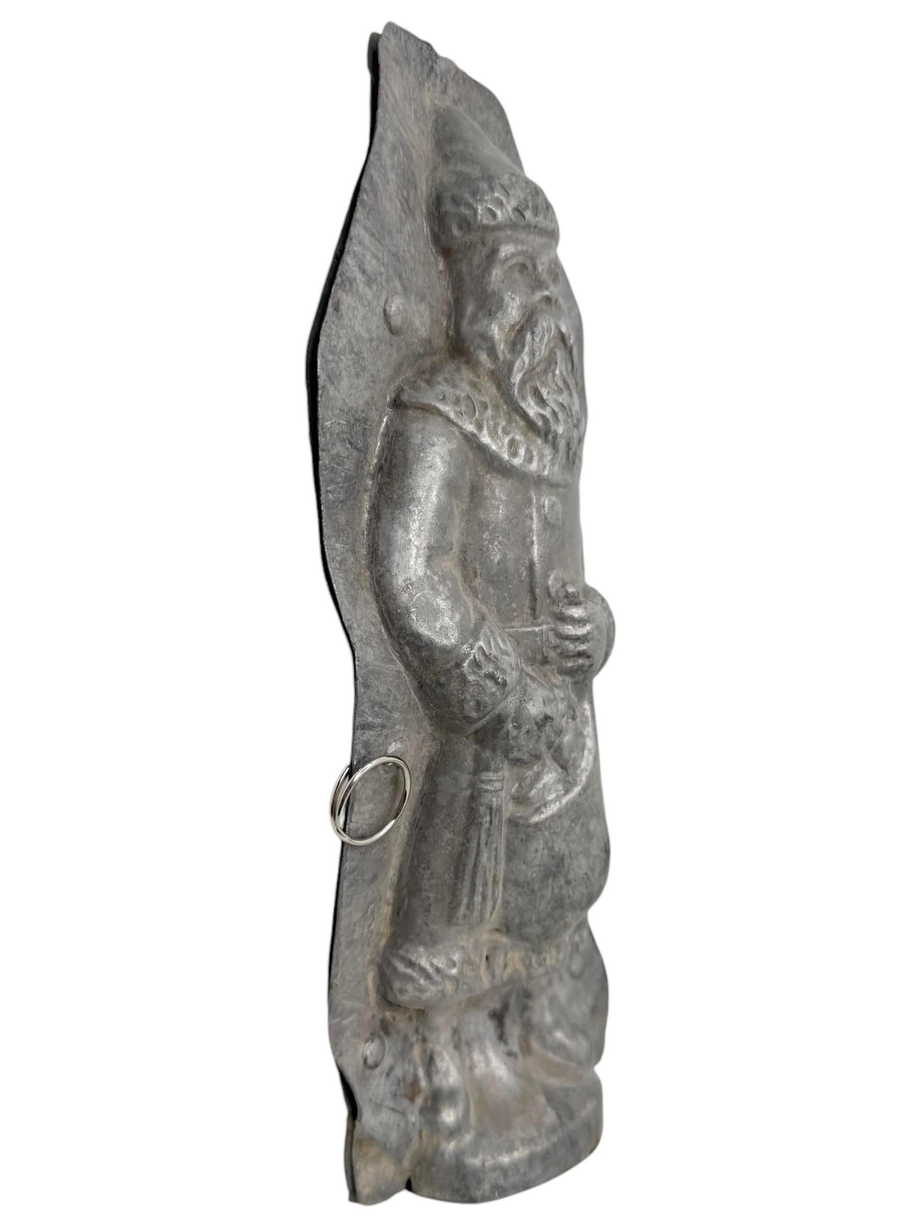 Folk Art large Santa Claus Belsnickle Christmas Chocolate Mold Antique 1900s, German For Sale
