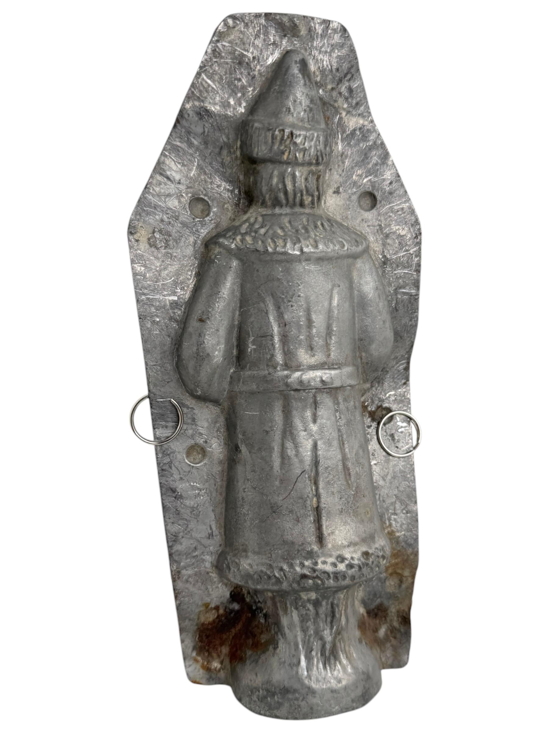 Early 20th Century large Santa Claus Belsnickle Christmas Chocolate Mold Antique 1900s, German For Sale