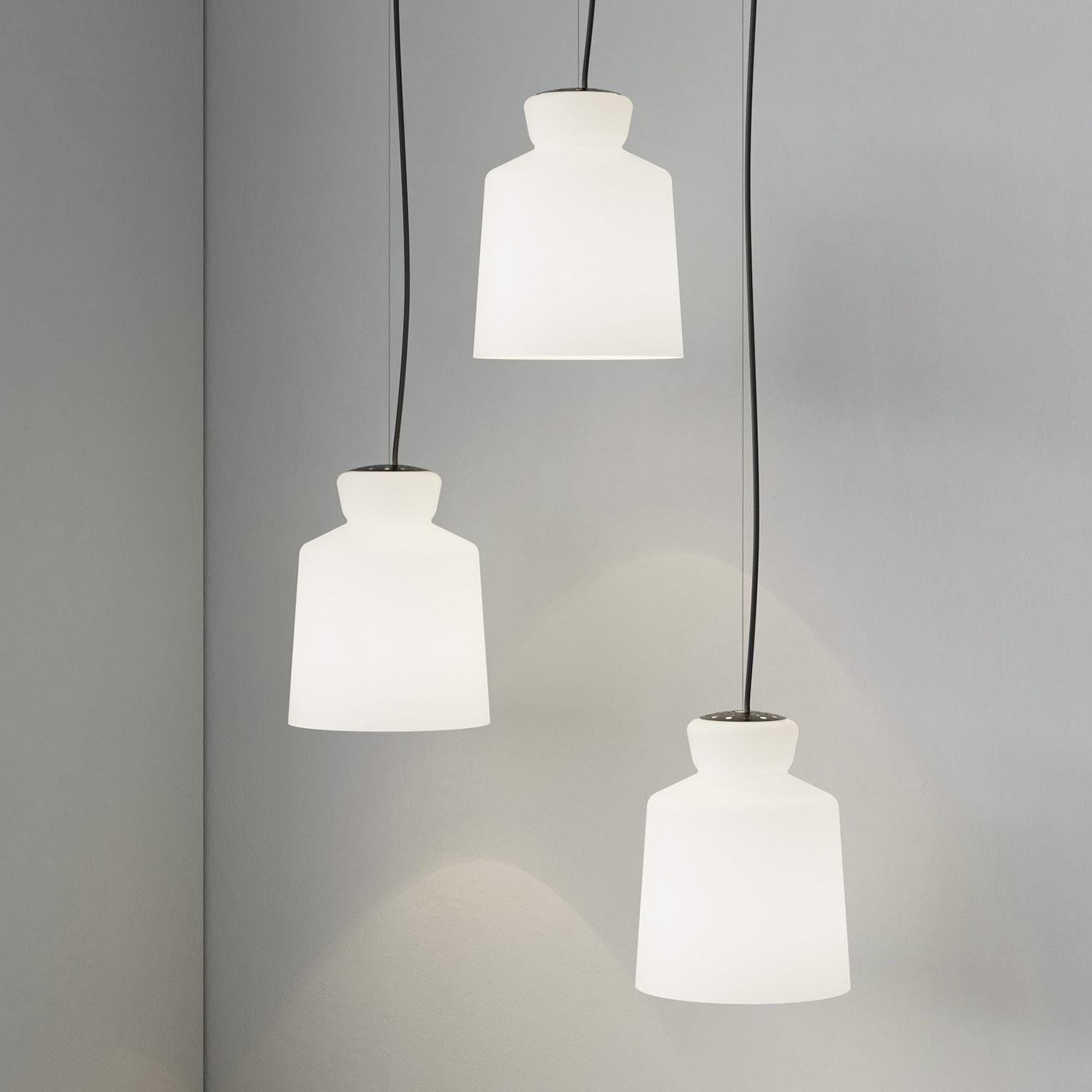 Mid-Century Modern Large Santi-Borachia 'SB Cinquantotto' Opaline Glass Pendant Light for Astep For Sale