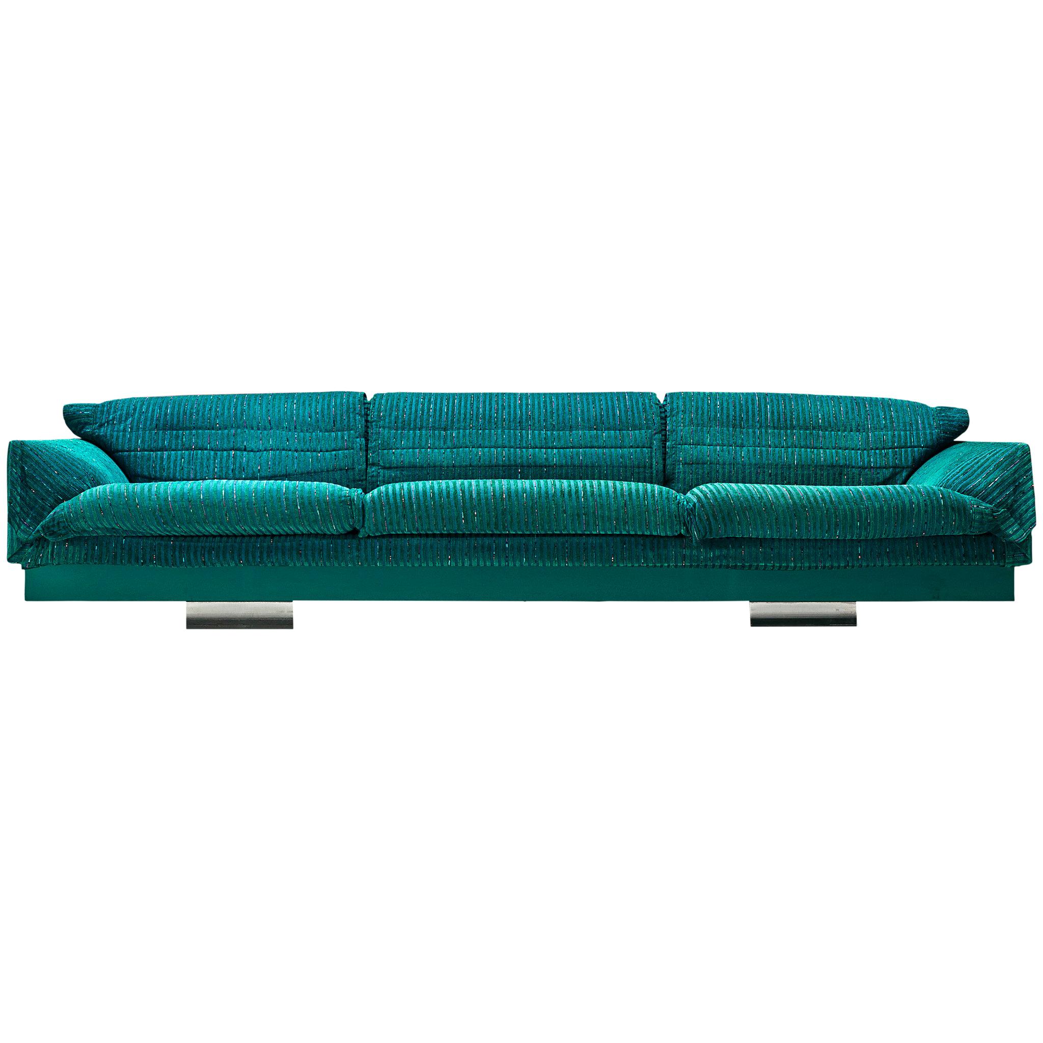 Large Saporiti Sofa in Fabric Upholstery