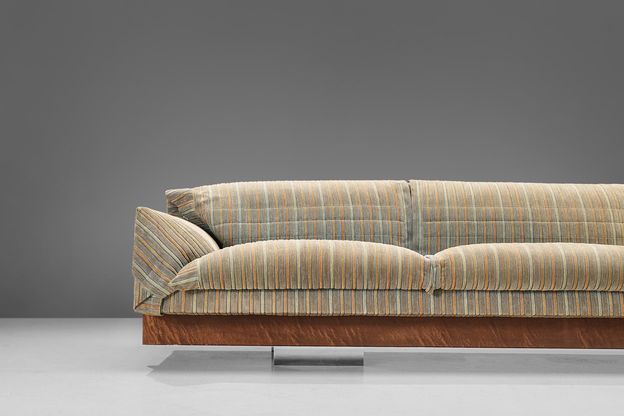 Italian Large Saporiti Sofa in Textured Upholstery
