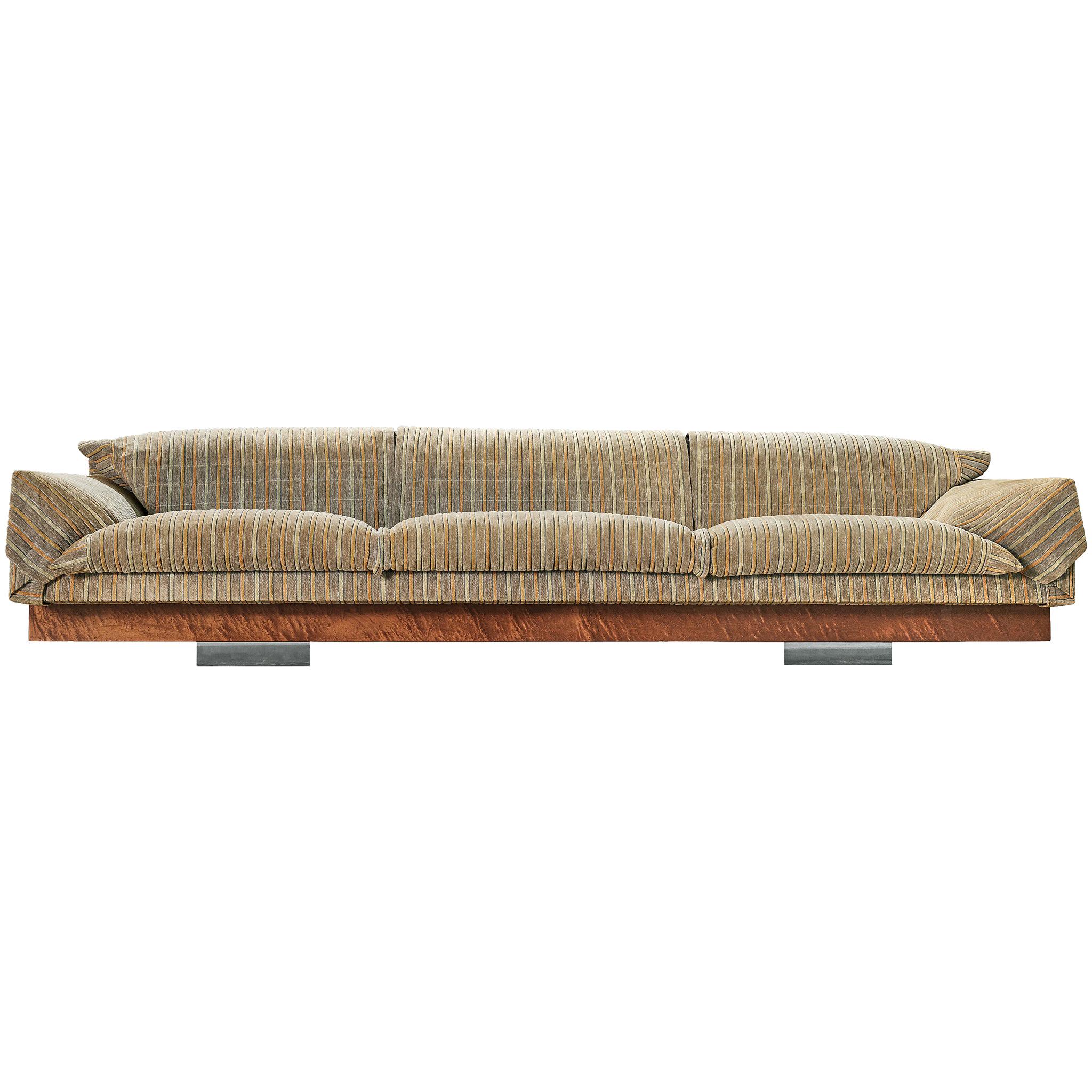 Large Saporiti Sofa in Textured Upholstery