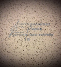 Large Sarreguemines Faience Salad Bowl with Tulip Flower Design - France - 2Y52