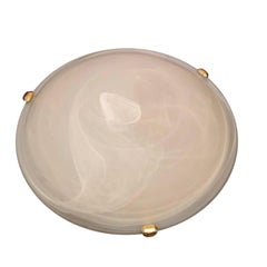 Large Satin Swirl Glass Flush Mount, 1980s, Honsel Leuchten, Germany