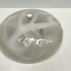 Large Satin Swirl Murano Glass Flushmount, 1970s, Honsel Leuchten, Germany