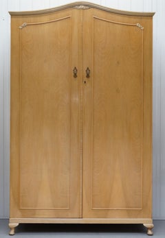 Large Satin Walnut Double Wardrobe Part Suite, Dressing Table, Small Wardrobe