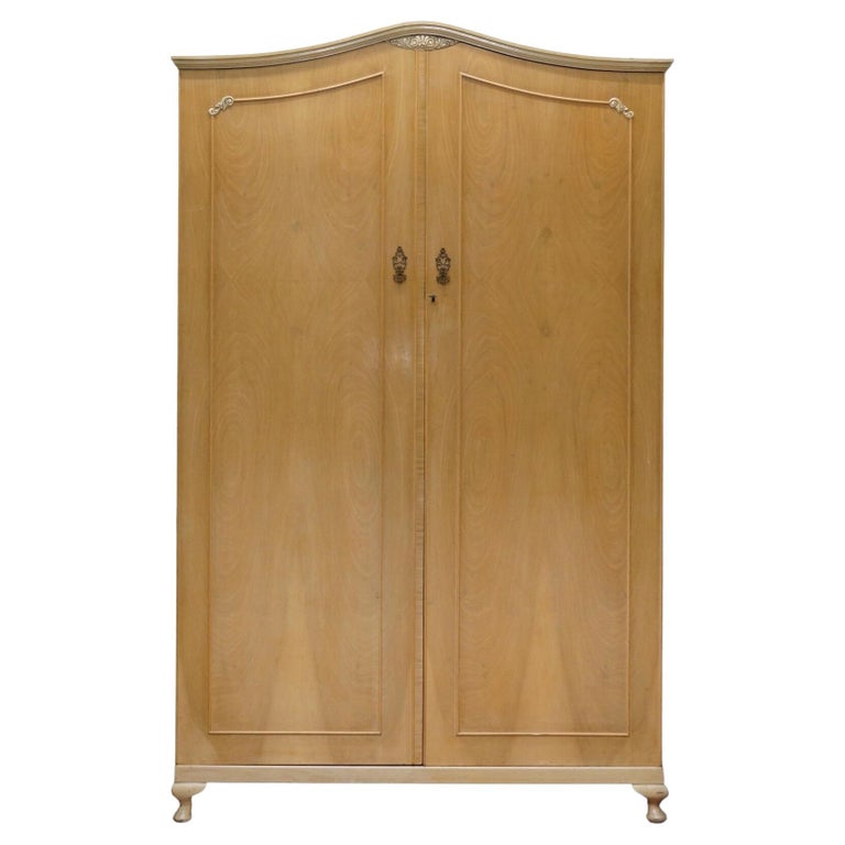 Large Satin Walnut Double Wardrobe Part Suite, Dressing Table, Small Wardrobe at 1stDibs