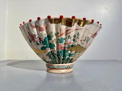 Chin Jukan XII Large Satsuma Bowl, Parasol Shape, Meiji Period