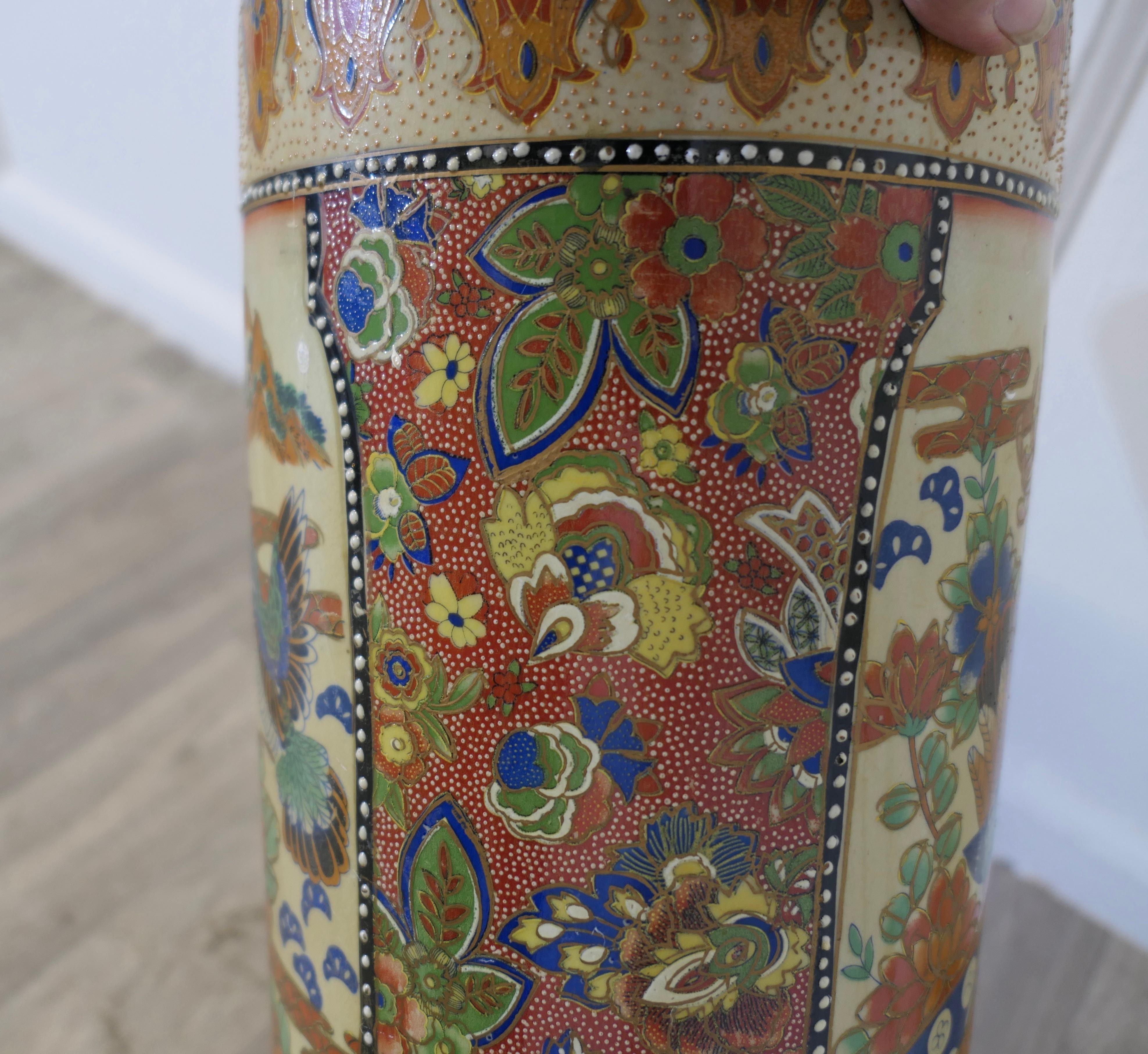 Large Satsuma Floor Vase, Umbrella Stand 1
