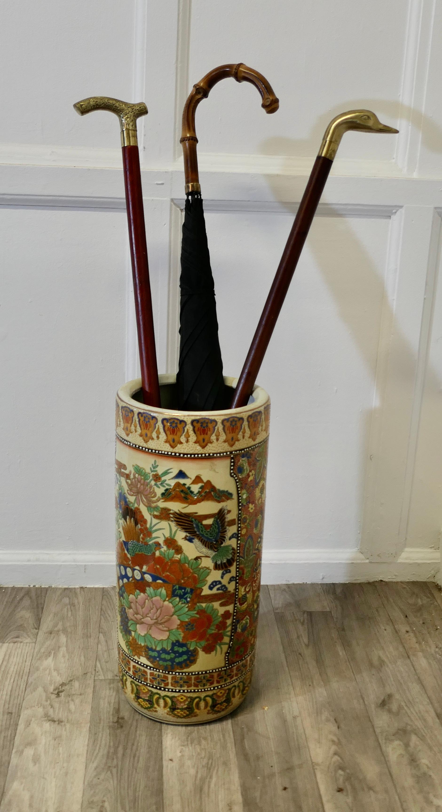 Large Satsuma Floor Vase, Umbrella Stand 2