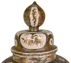 Grande vaso con coperchio di Satsuma, 1890 circa. 84 cm di altezza