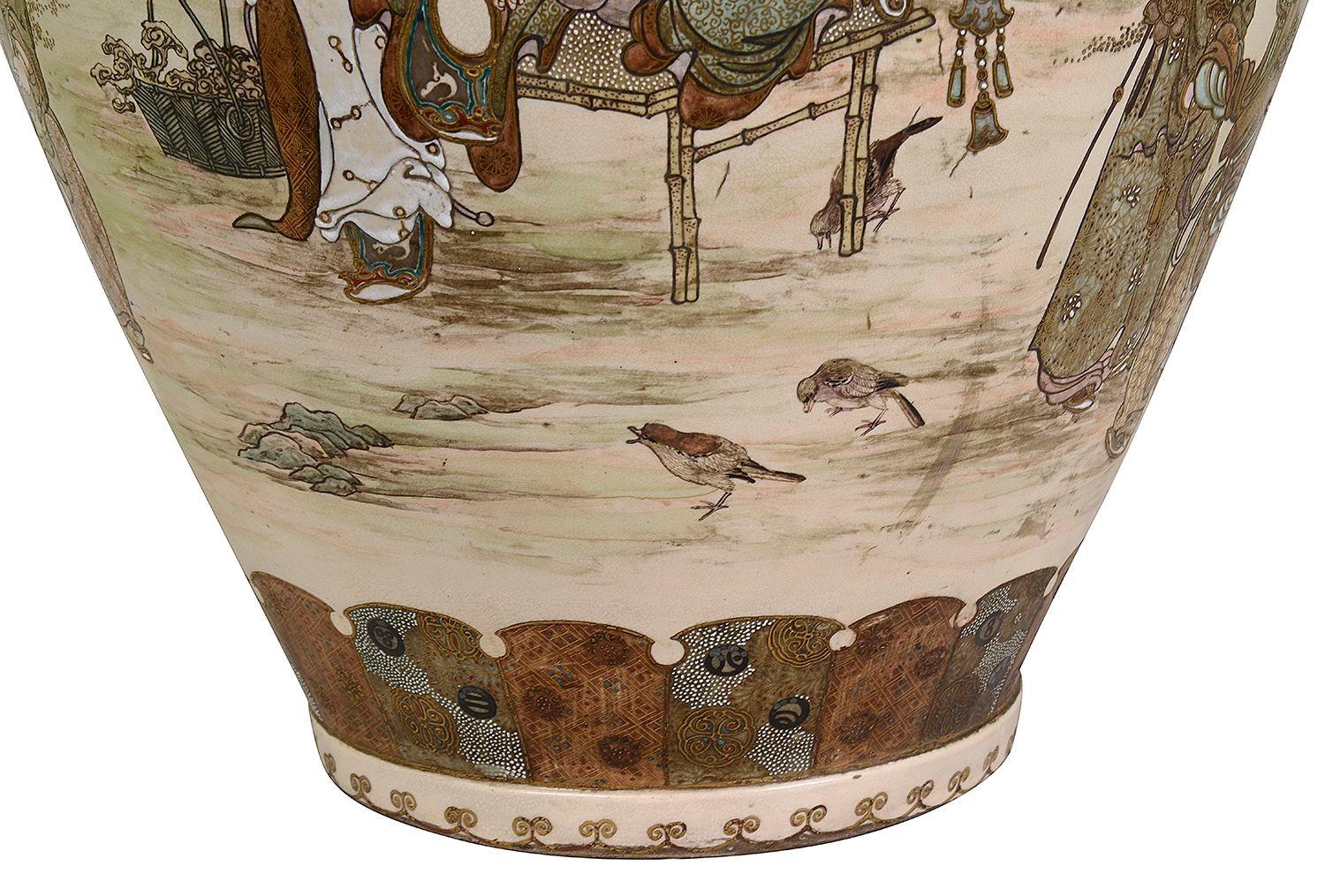 Grande vaso con coperchio di Satsuma, 1890 circa. 84 cm di altezza in vendita 1