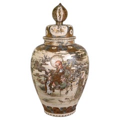 Grande vaso con coperchio di Satsuma, 1890 circa. 84 cm di altezza