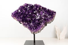 Large Saturated Rich Purple Amethyst Cluster with All-Natural Druzy
