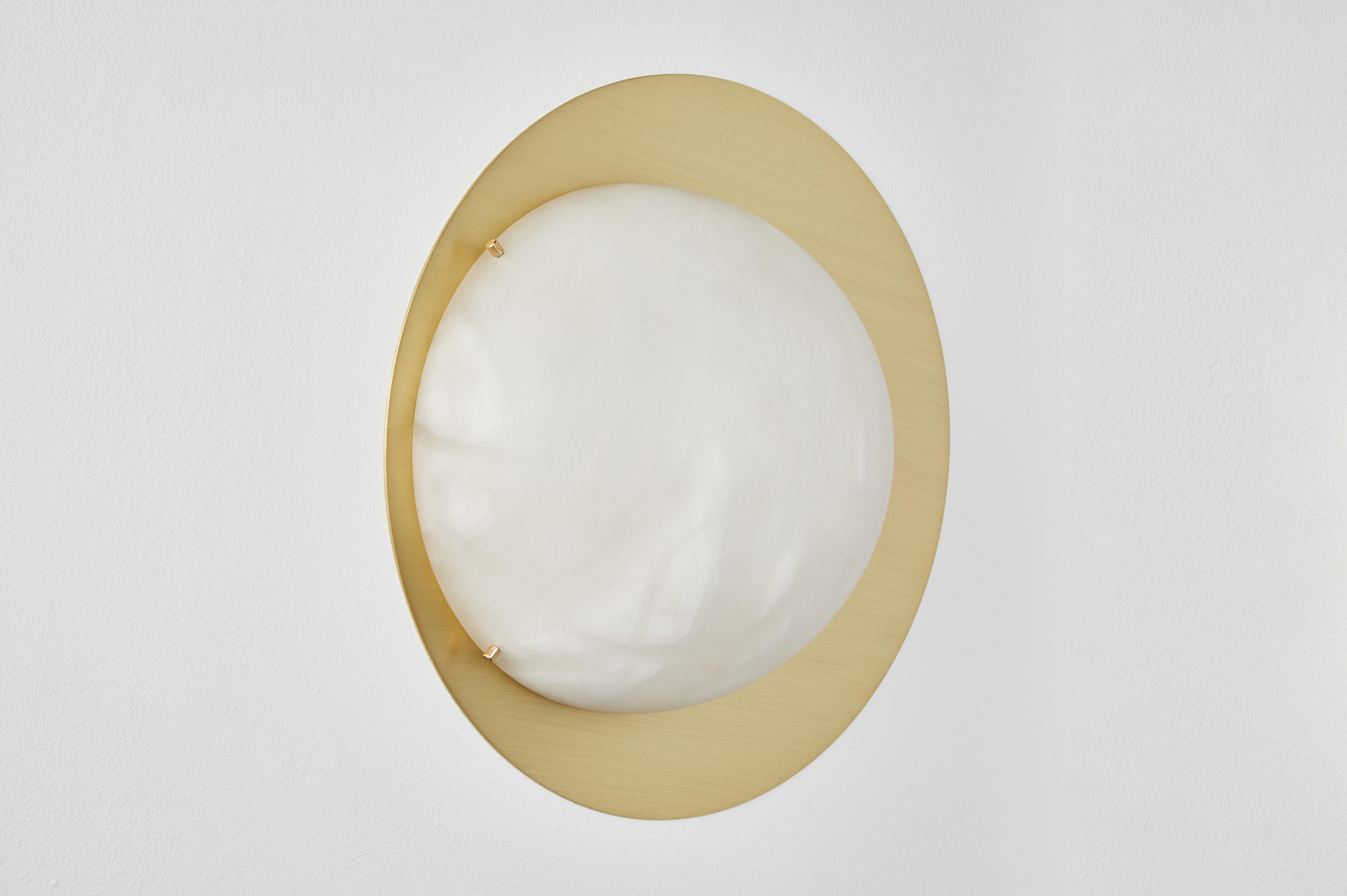Modern Large 'Saturn' Sconce in Brass and Alabaster For Sale