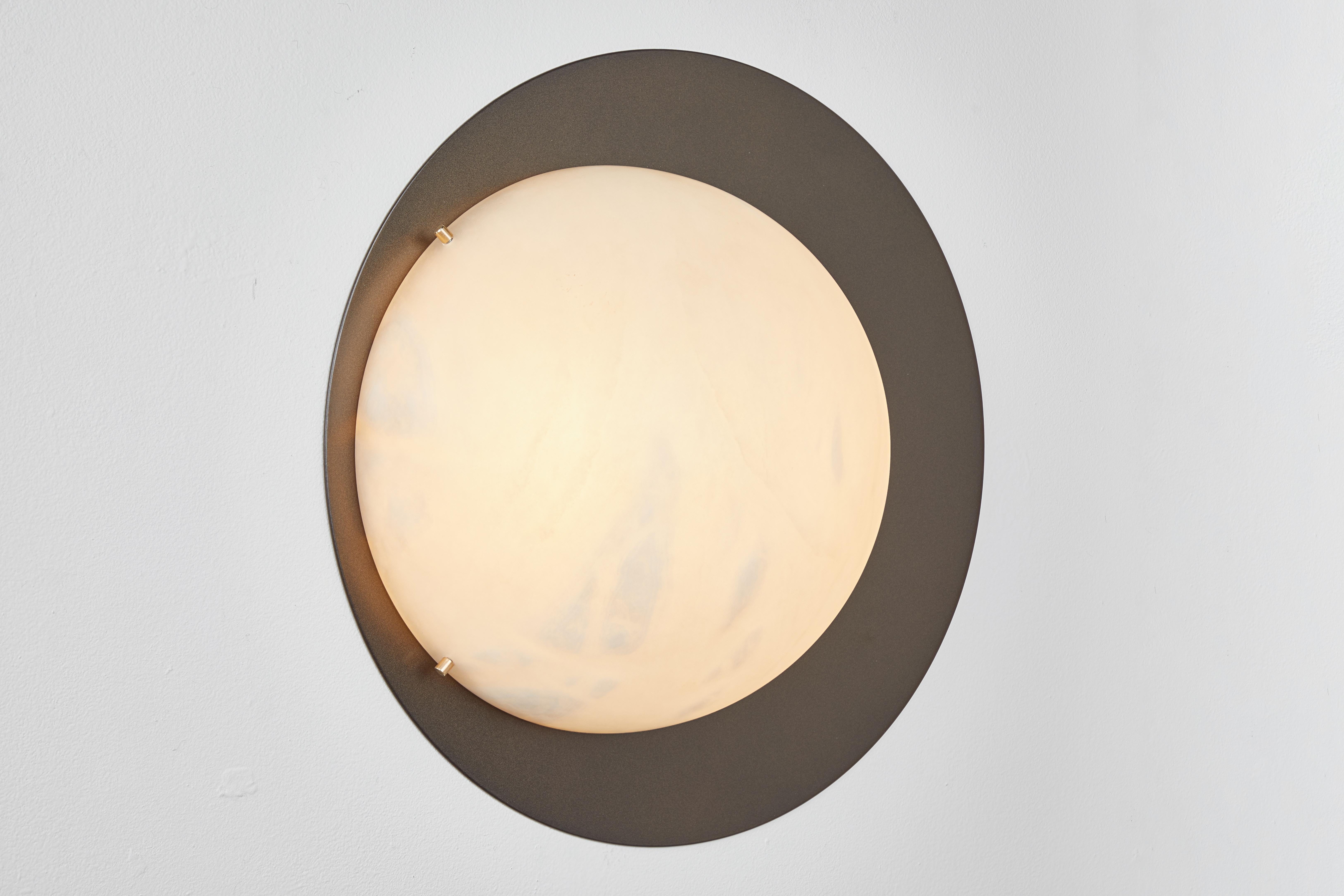Large 'Saturn' Sconce in Brass and Alabaster For Sale 2
