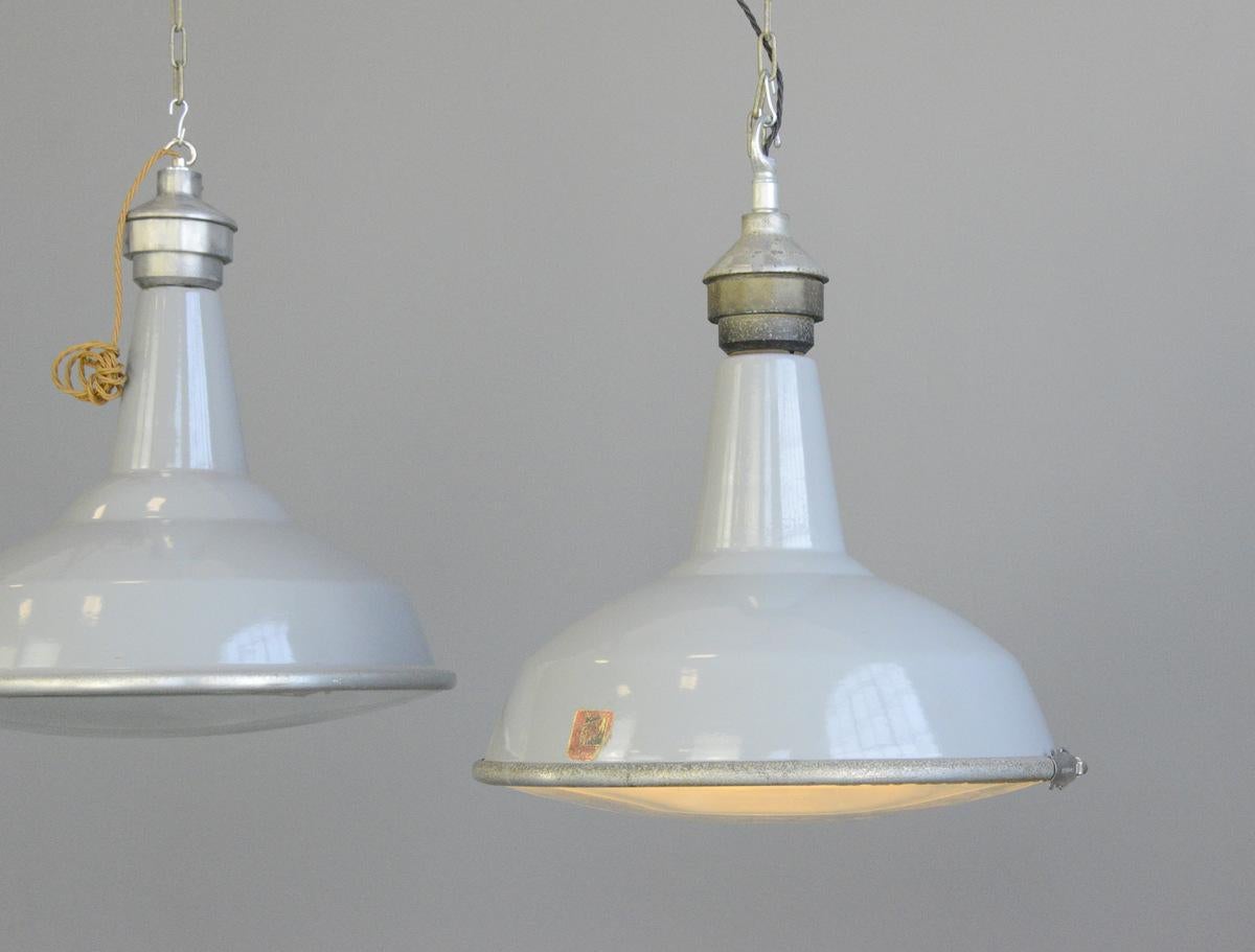 Large Saw Mill Lights by Benjamin, circa 1950s 2
