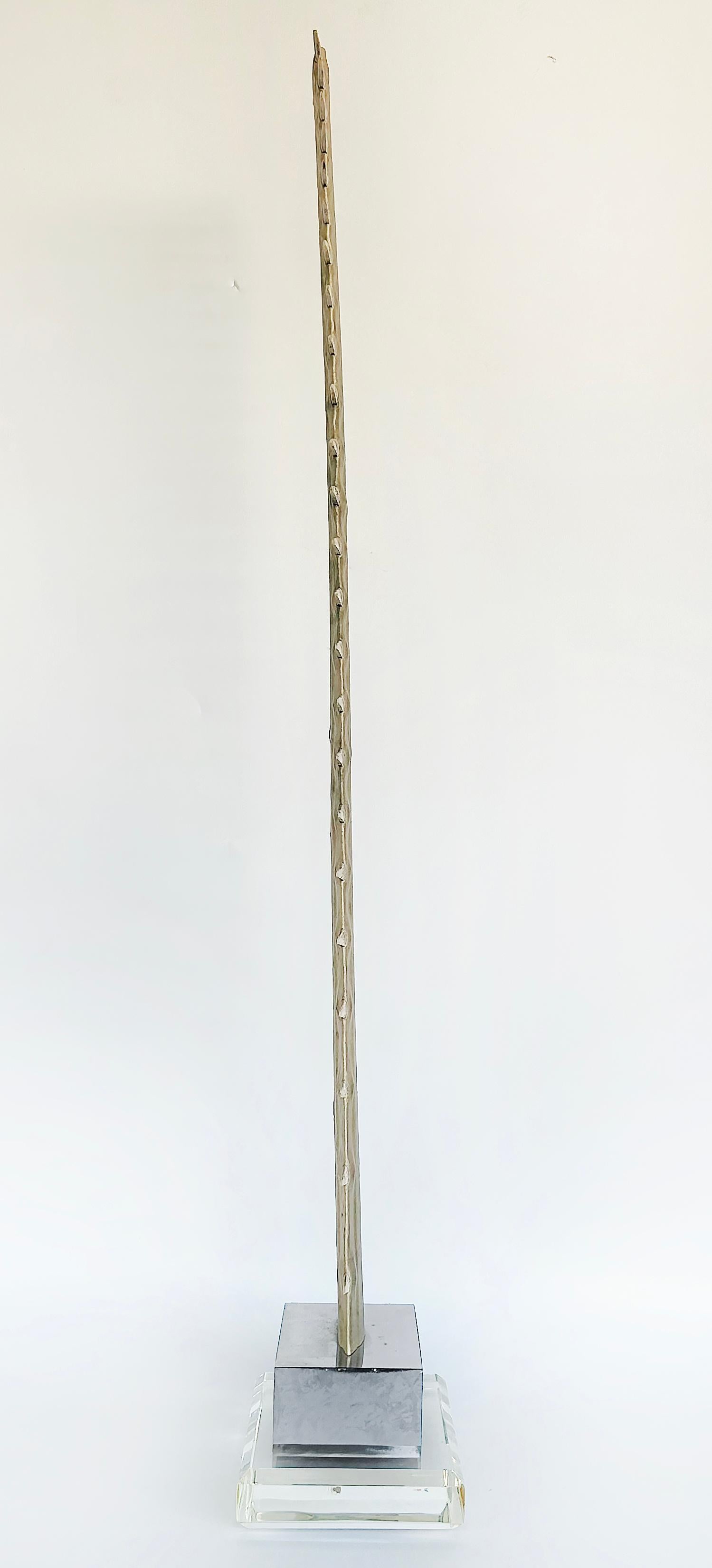 Large Sawfish Bill Rostrum Trophy Mounted on Chrome, Lucite, 1970s For Sale 4